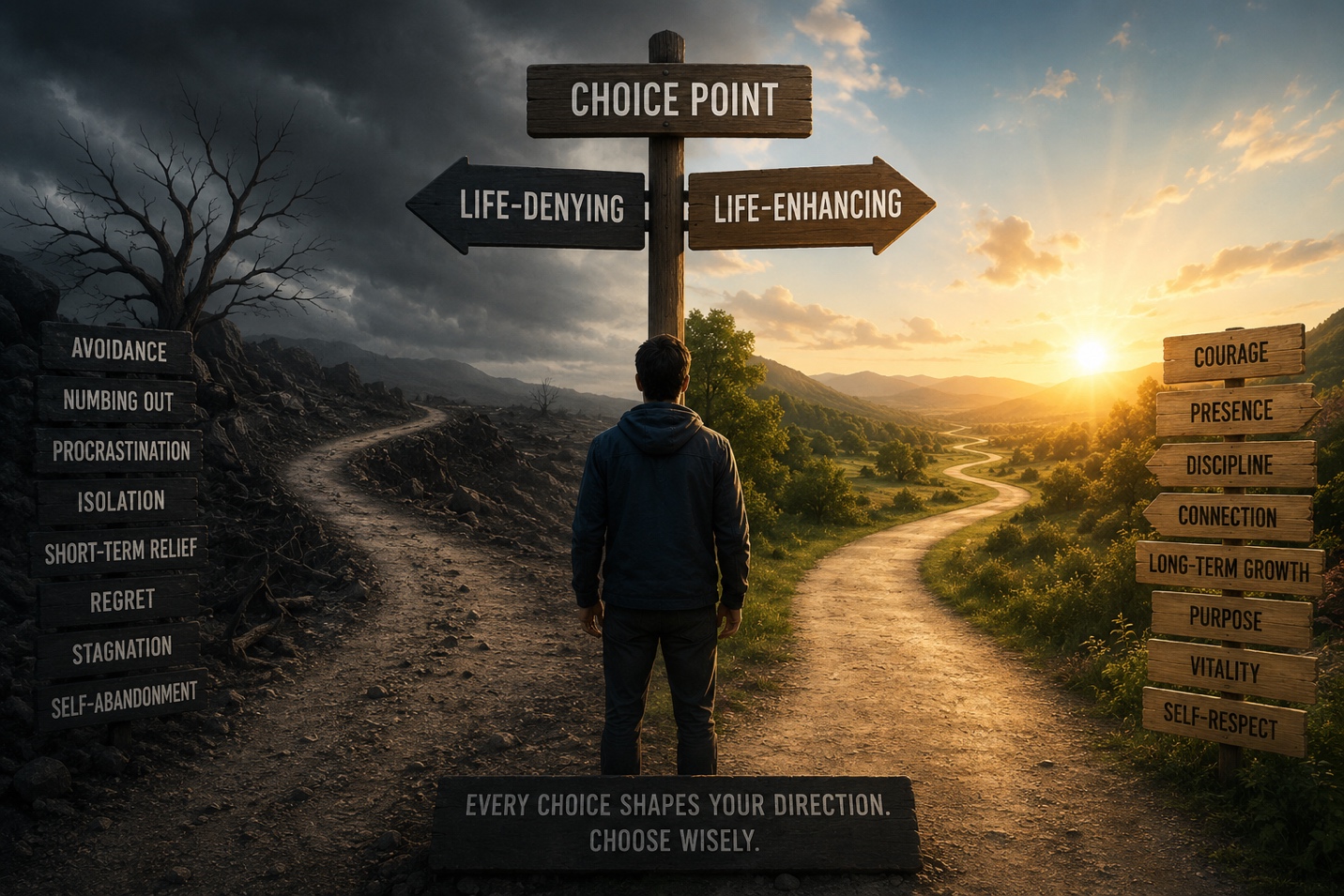 The Choice Point - Life-enhancing vs life-denying decisions